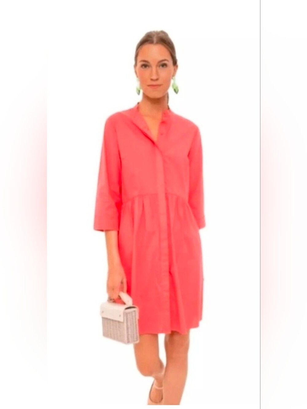 Tuckernuck Coral Royal Shirtdress Size XSmall Nwot 100% Cotton